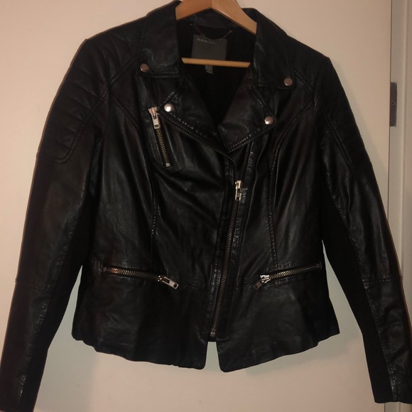 Muuba “Anyang” Leather Fitted Biker Jacket - Picture 4 of 7